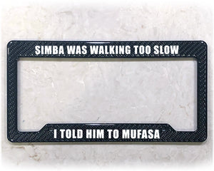 License Plate Frame | MUFASA SIMBA
