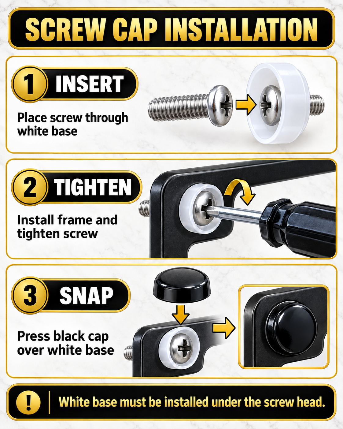 License plate frame installation hardware instructions