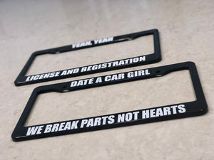 License Plate Frame | DATE CAR GIRLS